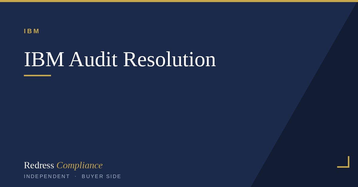 Cover of the Settle an IBM Audit Without Overpaying white paper from Redress Compliance