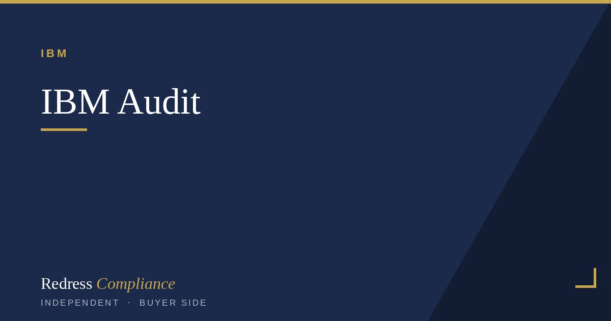 Cover of the Defend an IBM Audit: The Full Buyer Side Playbook white paper from Redress Compliance