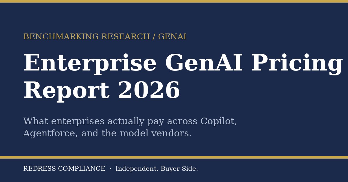 Cover of the Redress Compliance GenAI buyer side advisory