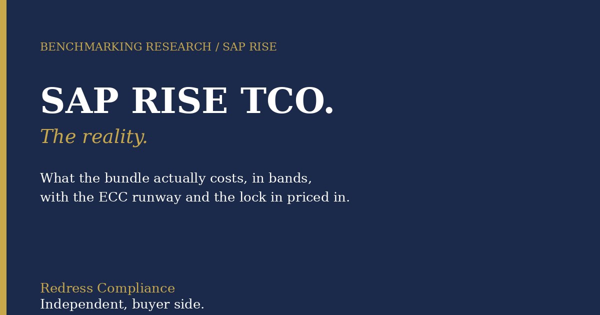 Cover of the SAP RISE vs On Premises TCO 2026 white paper from Redress Compliance