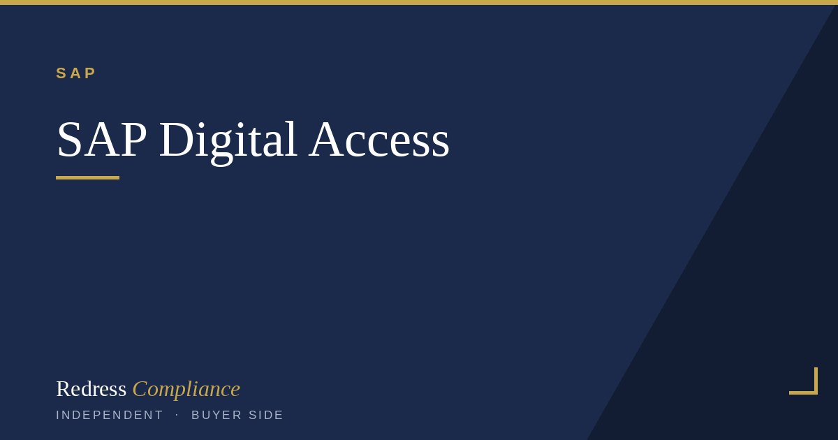 Cover of the SAP Digital Access Licensing white paper from Redress Compliance